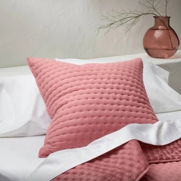 Casaluna Bedding Casaluna Ct Rose Pink Cashmere Blend Quilted Euro